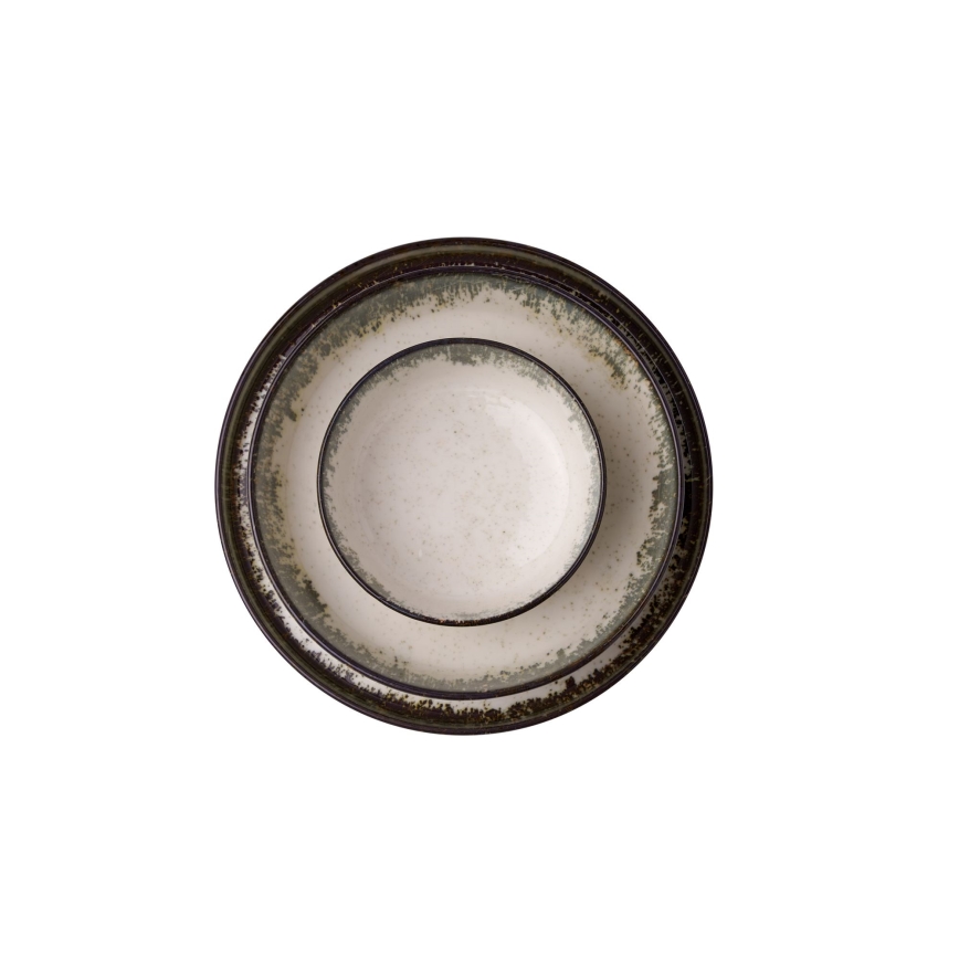 Set da tavola 24 pezzi bianco/marrone/porcellana