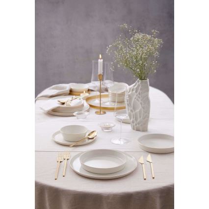 Set da tavola 24 pezzi bianco/oro/porcellana