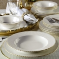Set da tavola 24 pezzi bianco/oro/porcellana