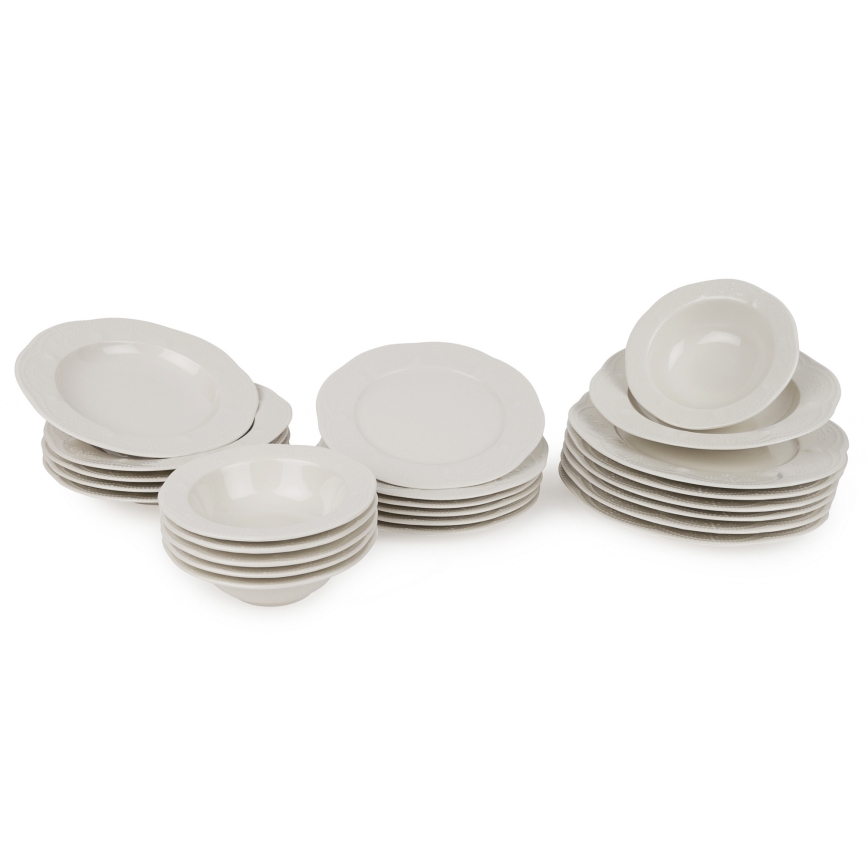 Set da tavola 24 pezzi, bianco/porcellana