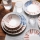 Set da tavola 24 pezzi bianco/rosso/blu /porcellana
