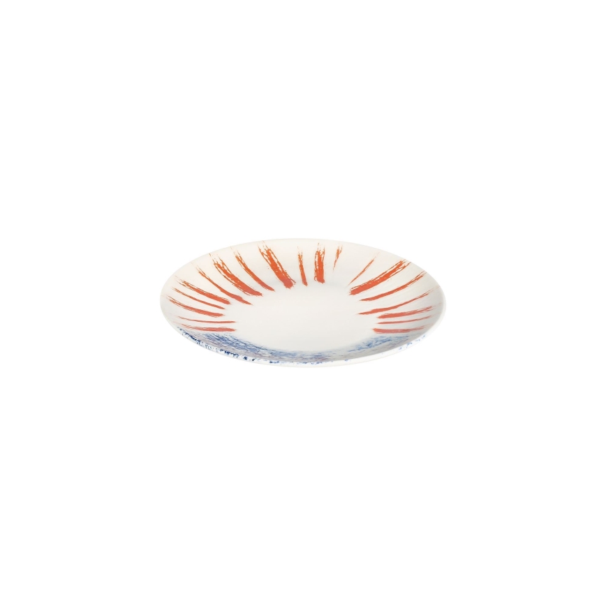 Set da tavola 24 pezzi bianco/rosso/blu /porcellana