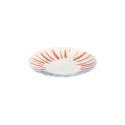 Set da tavola 24 pezzi bianco/rosso/blu /porcellana