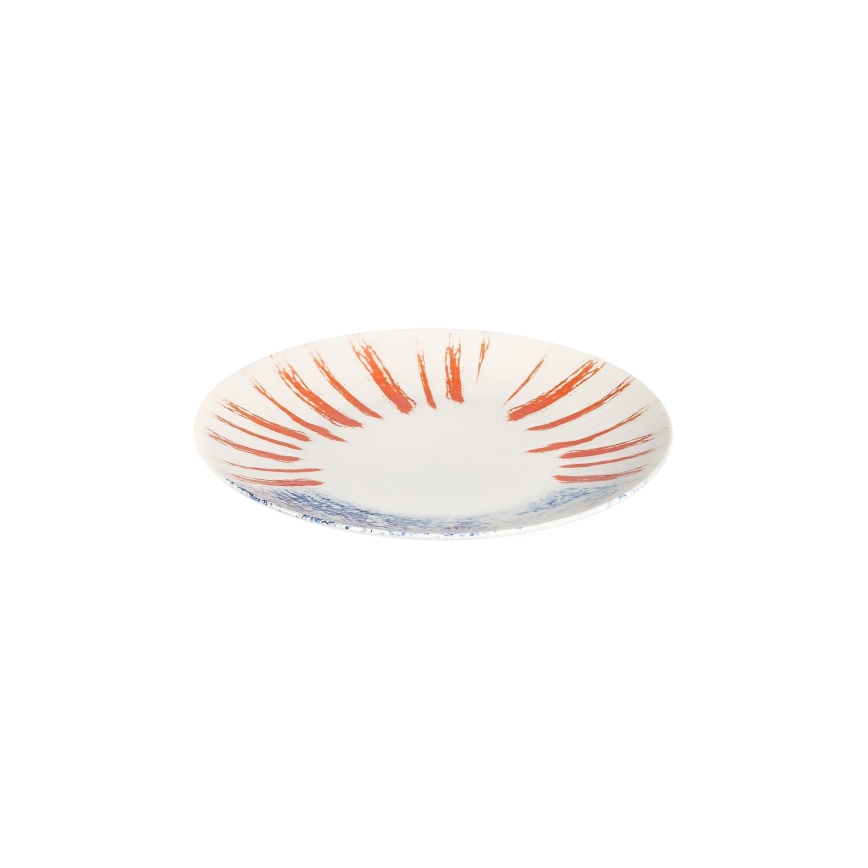 Set da tavola 24 pezzi bianco/rosso/blu /porcellana