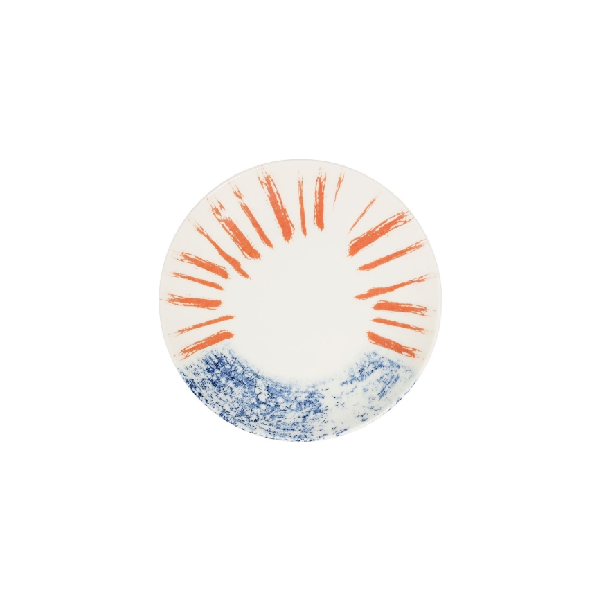 Set da tavola 24 pezzi bianco/rosso/blu /porcellana