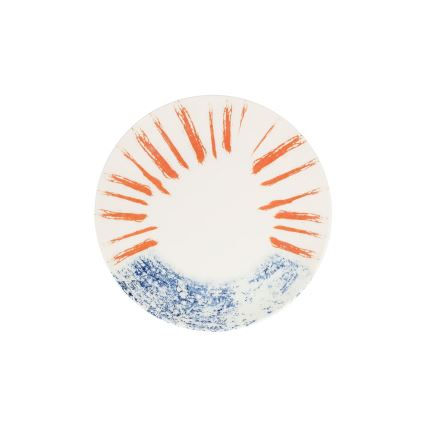 Set da tavola 24 pezzi bianco/rosso/blu /porcellana
