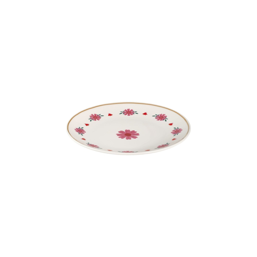 Set da tavola 24 pezzi bianco/rosso/verde/porcellana