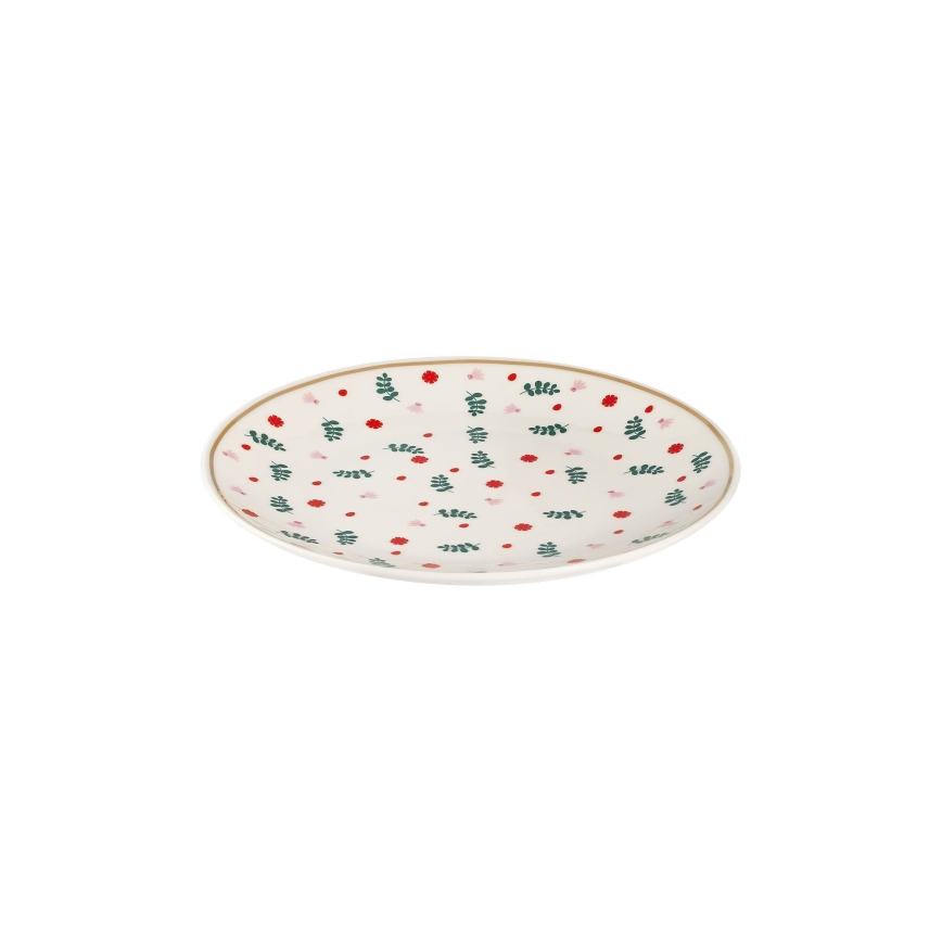 Set da tavola 24 pezzi bianco/rosso/verde/porcellana