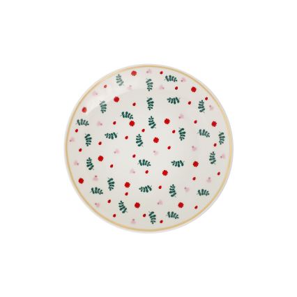 Set da tavola 24 pezzi bianco/rosso/verde/porcellana