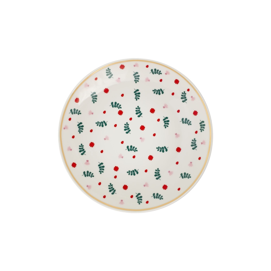 Set da tavola 24 pezzi bianco/rosso/verde/porcellana