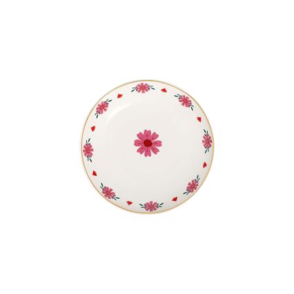 Set da tavola 24 pezzi bianco/rosso/verde/porcellana