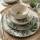 Set da tavola 24 pezzi, bianco/verde, in ceramica