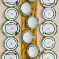 Set da tavola 24 pezzi bianco/verde/oro in ceramica