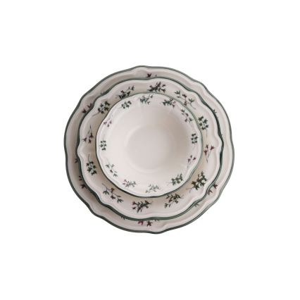 Set da tavola 24 pezzi bianco/verde/porcellana