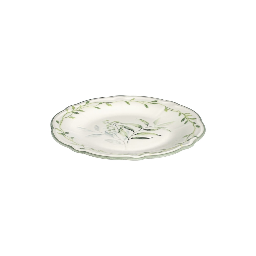 Set da tavola 24 pezzi bianco/verde/porcellana