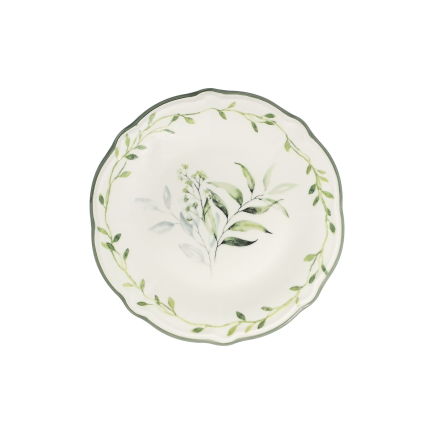 Set da tavola 24 pezzi bianco/verde/porcellana
