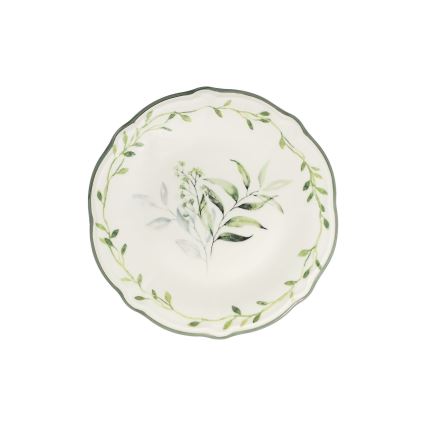 Set da tavola 24 pezzi bianco/verde/porcellana