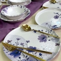 Set da tavola 24 pezzi bianco/viola/ceramica
