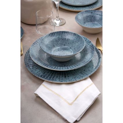 Set da tavola 24 pezzi blu/ceramica