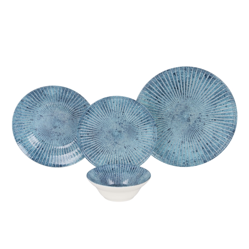 Set da tavola 24 pezzi blu/ceramica