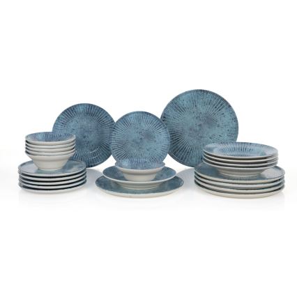 Set da tavola 24 pezzi blu/ceramica