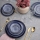 Set da tavola 24 pezzi blu/ceramica