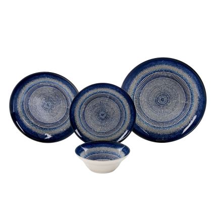 Set da tavola 24 pezzi blu/ceramica