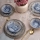 Set da tavola 24 pezzi blu/marrone/ceramica