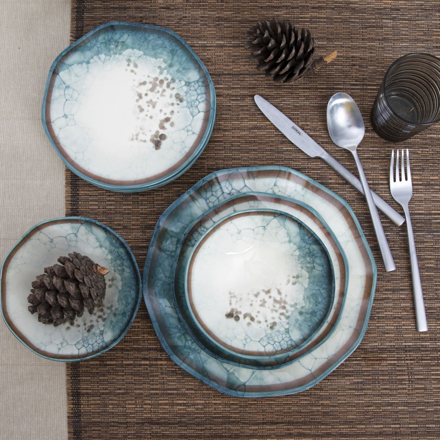 Set da tavola 24 pezzi blu/porcellana