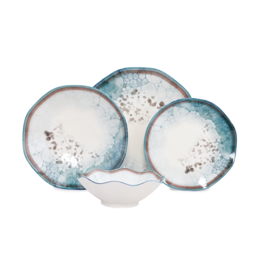 Set da tavola 24 pezzi blu/porcellana