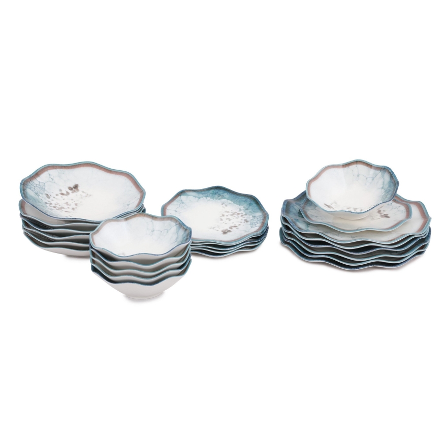 Set da tavola 24 pezzi blu/porcellana