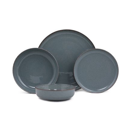 Set da tavola 24 pezzi blu/porcellana