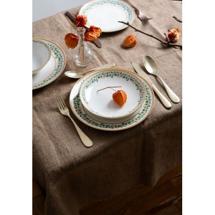 Set da tavola 24 pezzi crema/beige/verde/porcellana