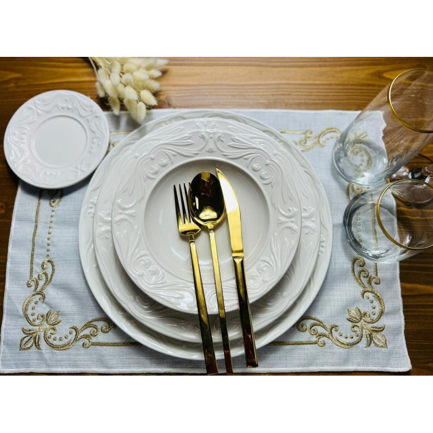 Set da tavola 24 pezzi crema/ceramica