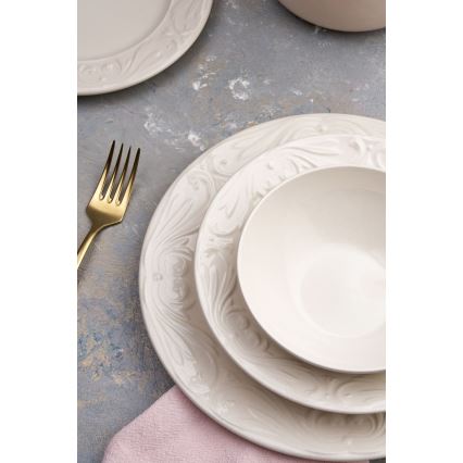 Set da tavola 24 pezzi crema/ceramica