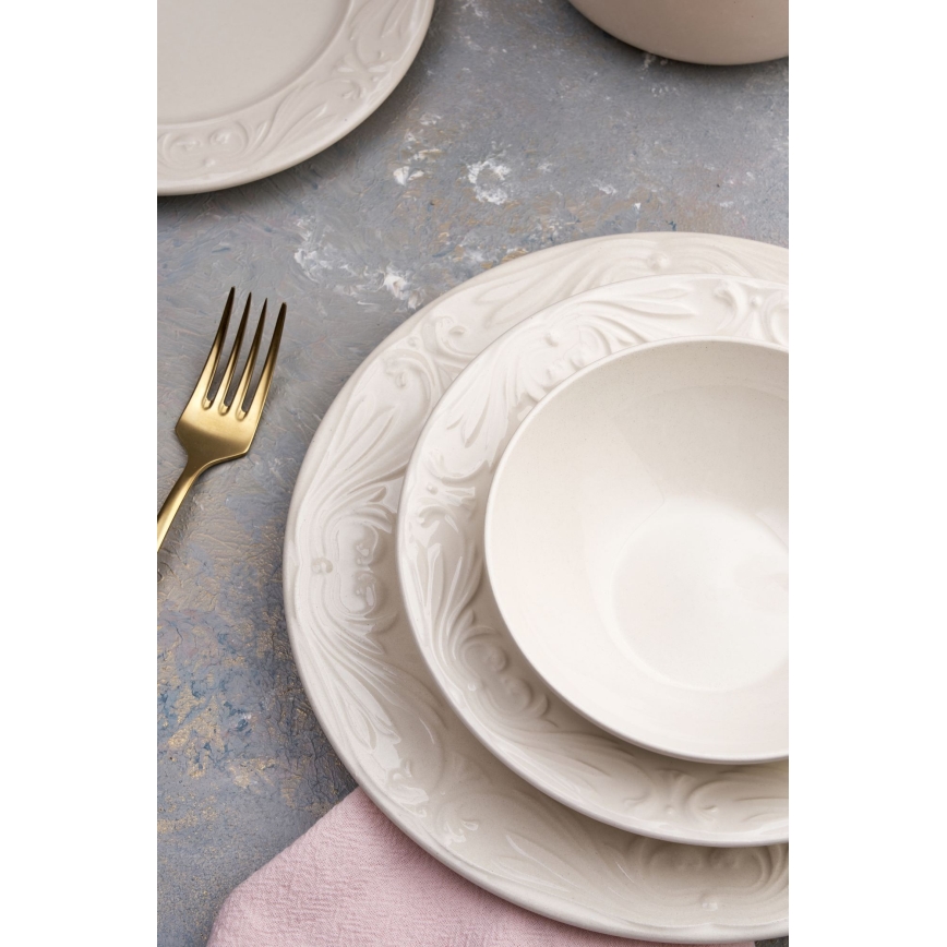 Set da tavola 24 pezzi crema/ceramica