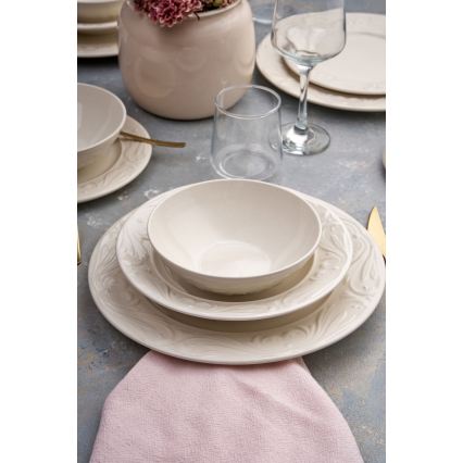 Set da tavola 24 pezzi crema/ceramica