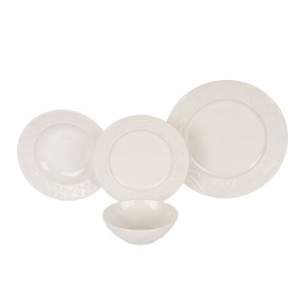 Set da tavola 24 pezzi crema/ceramica