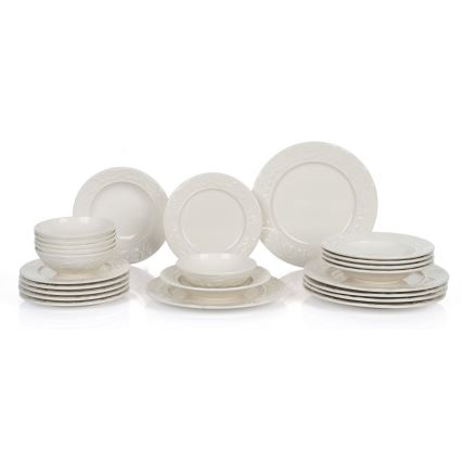 Set da tavola 24 pezzi crema/ceramica