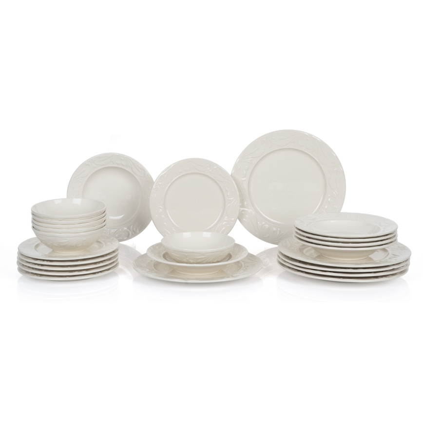 Set da tavola 24 pezzi crema/ceramica