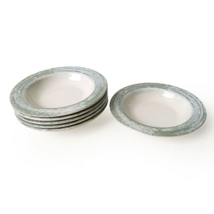 Set da tavola 24 pezzi crema/verde/ceramica
