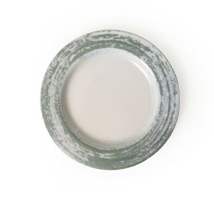 Set da tavola 24 pezzi crema/verde/ceramica