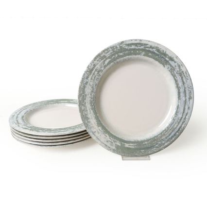 Set da tavola 24 pezzi crema/verde/ceramica