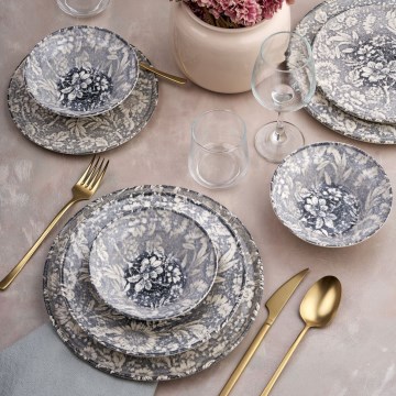 Set da tavola 24 pezzi grigio/ceramica