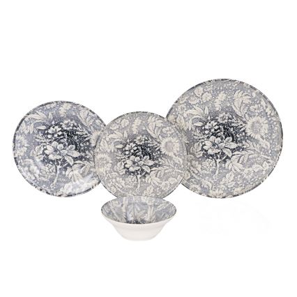 Set da tavola 24 pezzi grigio/ceramica