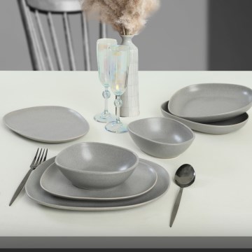 Set da tavola 24 pezzi grigio/gres