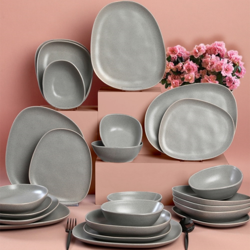 Set da tavola 24 pezzi grigio/gres