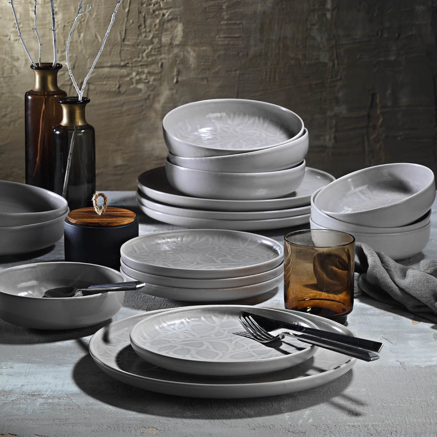 Set da tavola 24 pezzi grigio/porcellana