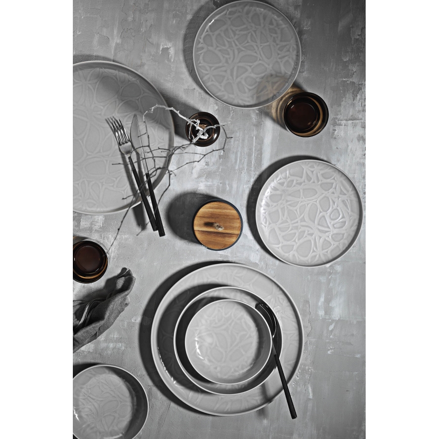 Set da tavola 24 pezzi grigio/porcellana