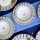 Set da tavola 24 pezzi in ceramica - bianco/blu/oro